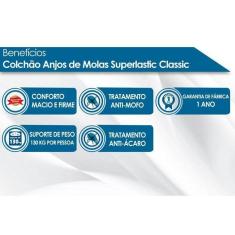 Colchão Solteiro Molas Superlastic Classic Euro Pillow (78x188x30) - Anjos