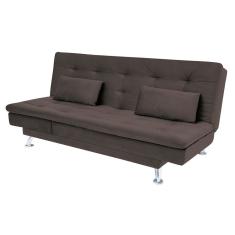 Sofá-cama Com Chaise 188cm Linoforte Rayssa Suede Veludo Marrom