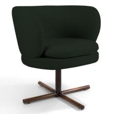 Poltrona Decorativa Sala De Estar Melissa Base Xis Giratória Veludo C-303 Verde Musgo - Domi