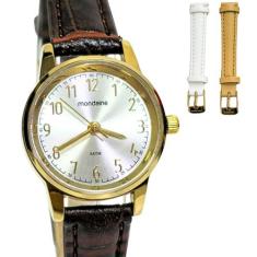 Relógio Mondaine Feminino Analógico 3 Pulseiras 32714LPMKDH2, Marrom