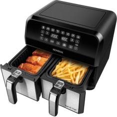 Fritadeira air fryer dual duplo cesto 8l mondial afd01bi 127v, 110V