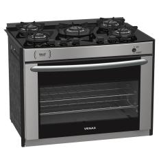 Fogao á Gás de Embutir Gaudi Prisma Vitreo 5 Bocas Gás Glp Inox - Venax