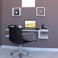 Mesa Suspensa Funcional Computador Trabalho Escritório Quarto MDF Nich