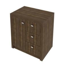 Balcão Escritório 1 Porta 3 Gavetas 68x74,5x46,5 cm Nogal - Tecnomobil