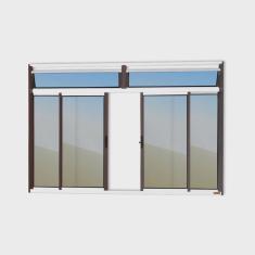 Janela Plus 4 Folhas com Bandeira Vidro Reflex 100cm x 150cm Brimak