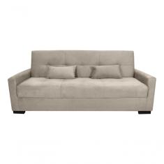Sofá Cama Lavínia 3 Lugares Suede Bege Matrix