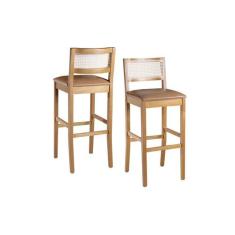 Banqueta em Madeira Maciça com Telinha Zara Requinte Salas