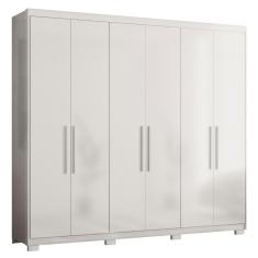 Guarda Roupa Casal 241cm 6 Portas Vanny D02 Branco - Mpozenato