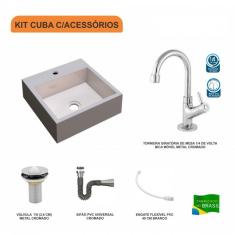 Kit Cuba Q395 Com Torneira 1198 Metal E Válvula1 Pol.