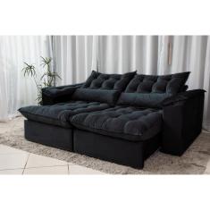 Sofá Retrátil e Reclinável Ipanema 1,50m em Tecido Veludão C/Pillow nos Braços - Montagem Inclusa