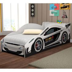 Cama Carro Infantil Com Baú e Grade de Proteção