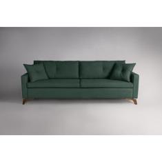 Sofá 210cm Pés Imbuia Viena Verde - Sofani