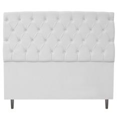 Cabeceira Estofada Liverpool 140 cm Casal Corano Branco