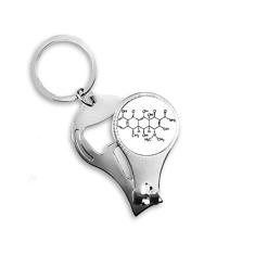 Cortador de unhas com estrutura atômica de química orgânica molecular chaveiro abridor de garrafas