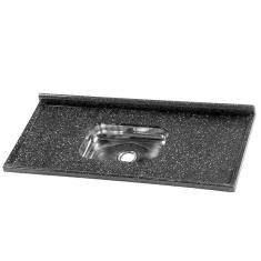 Pia De Cozinha Roralit Granitado Com Cuba Em Inox 120Cm 562208 Preto