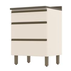 Balcão 3 Gavetas 60cm com Tampo Connect - Móveis Henn