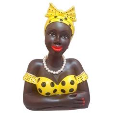 Boneca Namoradeira Grande Com Laço No Cabelo - Amarela - Retrofenna De