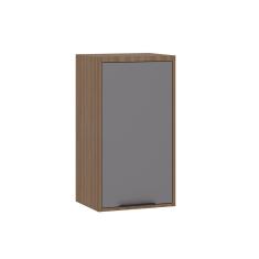 Armário Aéreo De Cozinha 40cm 1 Porta Aspen Luciane Móveis Vanilla Com Cinza Puro