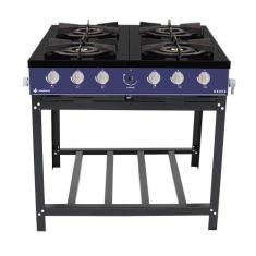 Fogão Profissional 4 Bocas Venâncio Linha Bravo Azul Br4baz