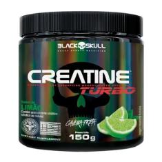 Creatine Turbo BlackSkull - Creatina Monohidratada em pó, com carboidrato para melhor absorção e performance (150g Pote, Limão)