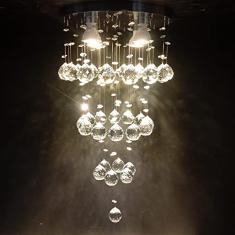 Lustre de cristal para sala 80cm de altura base de inox polido 30 cm de diâmetro