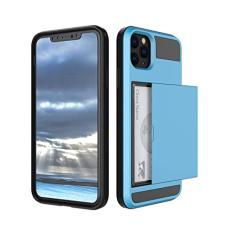 Capa de telefone com slot para cartão de crédito para iPhone 11 12 13 Pro Max XR XS Max X 8 7 Plus 13 12 Pro 13 Armor Slide Wallet Hard PC Back Cover, T6, para iphone 11