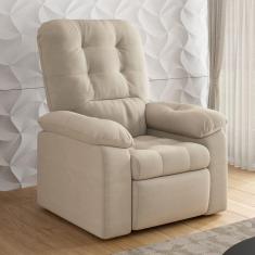 Poltrona do Papai Reclinável Suede Veludo Estoril Espresso Móveis Capuccino