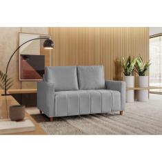 Sofá Amelie 2 Lugares em Veludo Yescasa Cinza