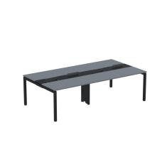 Mesa de Plataforma Dupla para 4 Pessoas Corporativa 130X140/4P PDC13/14/4P Grafito/Preto