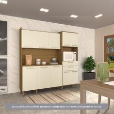 Cozinha Compacta 200cm 10 Portas e 2 Gavetas com Tampo 355 Luciane Móveis