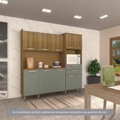 Cozinha Compacta 200cm 10 Portas e 2 Gavetas com Tampo 355 Luciane Móveis