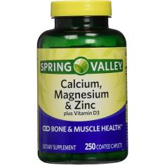 Calcio Magnésio Zinco e Vitamina D3 250 Capsulas Revestidas - Spring Valley