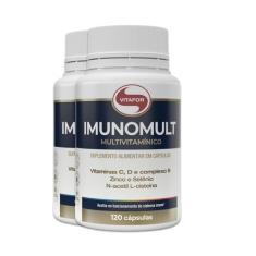 Kit 2 Imunomult Multivitamínico Vitafor 120 Cápsulas