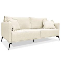 Sofá Living 2 Lugares 1,80m Sirius Linho Pés Metálicos - Pallazio, Nat