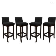 Kit 4 Banquetas Alta para Ilha de Cozinha Tóquio Madeira Maciça Matela