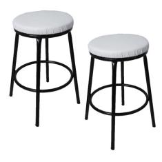 Kit 2 Banqueta Fany Baixa sem Encosto Alt 50 cm Estrutura Preto - Meta