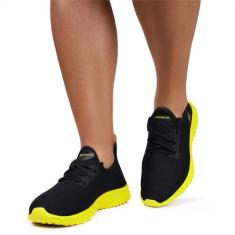 Tênis Masculino Ascension Enerzy Caminhada Academia Esporte, Amarelo, 