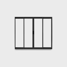 Janela de Correr Abertura Central 4 Folhas Vidro Liso 100x150cm Exclusiva Esquadrias