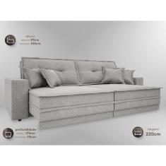 Sofá Palermo 2,20m Retrátil e Reclinável Linho Soft Prata - netsofas