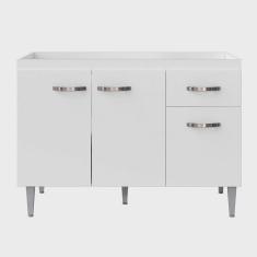 Balcão de Cozinha Elsa para Pia de 120cm Branco - Montanaris Decor