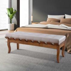 Recamier Isabela 160cm Madeira Maciça Imbuia Linho Bege M58 RMI - Rio 