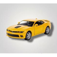 Carrinho Miniatura Camaro Amarelo 2014 Fricção Metal Escala 1/38 - Kin