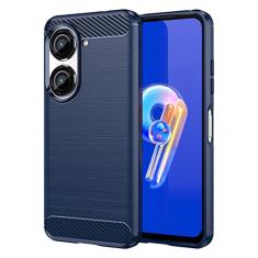 For for ASUS Zenfone 9 Brushed Texture Carbon Fiber TPU Case