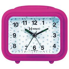 Relógio Despertador Herweg Quartz Rosa Papoula 2648-188