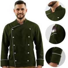 Dólmã Unissex Chef De Cozinha Verde Floresta 100% Poliéster - Wp Confe