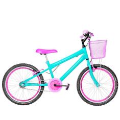 Bicicleta Infantil Aro 20 Aero Cor Verde Água E Pink