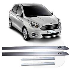 Friso Lateral Baixo Relevo Ford Ka 2015 16 17 18 19 Fixado no Vinco da Porta
