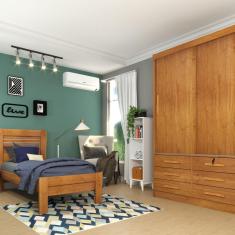 Guarda Roupa Solteiro 2 Portas 6 Gavetas Chicago Tcil Móveis Cinamomo