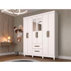 Roupeiro Estrela em MDP com Espelho 6 Portas e 2 Gavetas Sallêto