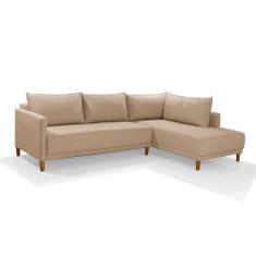 Sofá 4 Lugares Com Chaise Direito Larimar Linho 280cm Redenobre
